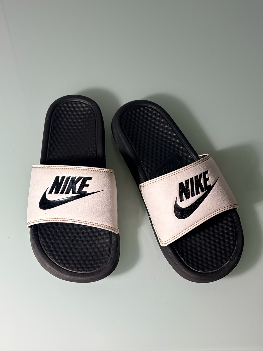 Nike Black & White Adjustable Slide Sandals